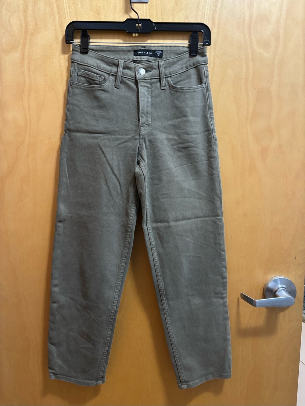 Athleta Olive Green Straight-Leg Jeans